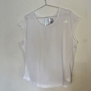Adidas white sheer top
